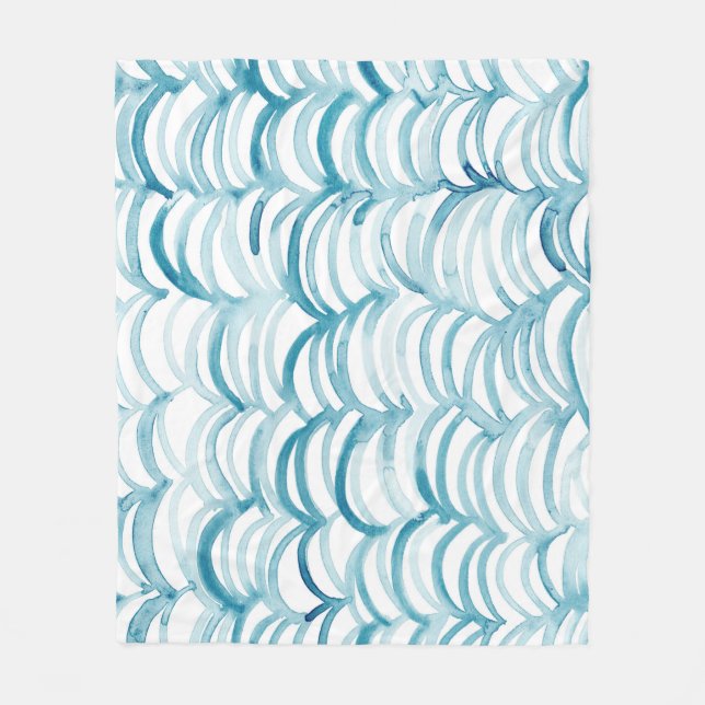 Blue Wave japanischer Style MusterIllustration Fleecedecke (Vorderseite)
