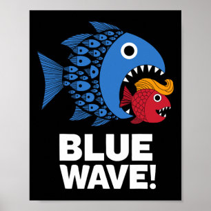 Blue Wave Kamala Funny Big Fish Little Fish Tr Poster