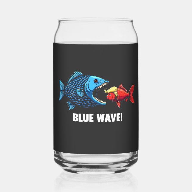 Blue Wave Kamala Harris Walz Fischwahl Dosenglas (Vorderseite)