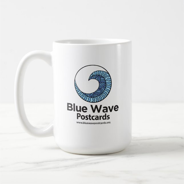 Blue Wave Postcards - Klassischer Becher, 11 oz Kaffeetasse (Links)