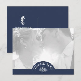 Blue Wave Seepferd Wedding Danke, ID836 Ankündigungspostkarte