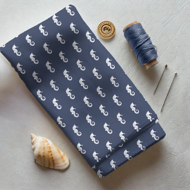 Blue Wave Seepferd Wht/Navy ID836 Stoff (Von Creator hochgeladen)
