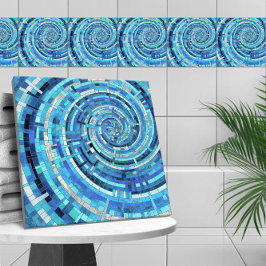 Blue Wave Spiral Mosaik Fliese