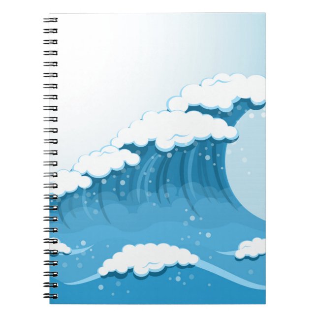 Blue Wave Surf und Ocean Notizblock (Vorderseite)