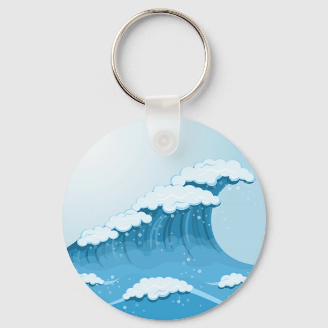 Blue Wave Surf und Ocean Schlüsselanhänger (Vorderseite)