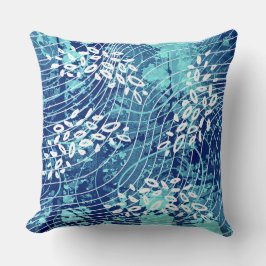Blue Wave Throw Pillow Kissen