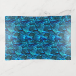 Blue Waves Abstrakt Art Trinket Dekoschale