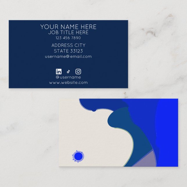 Blue Waves Business Card Visitenkarte (Vorne/Hinten)