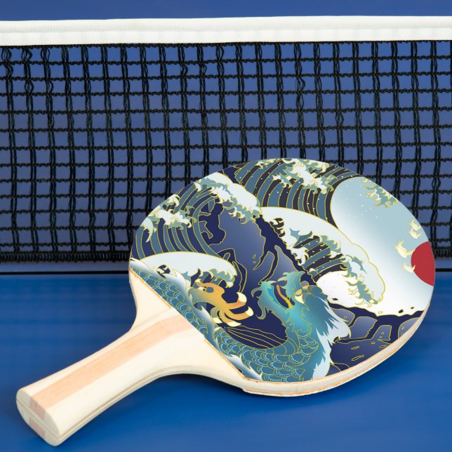 Blue Waves Green Dragon Red Sun Tischtennis Schläger (InSitu)