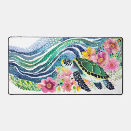 Blue Waves & Happy Whales Schreibtischunterlage