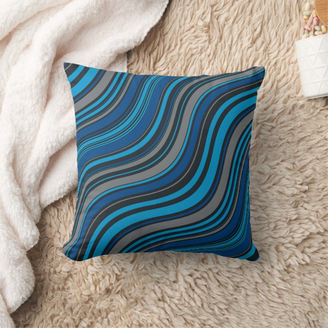 Blue Waves Kissen (Decke)
