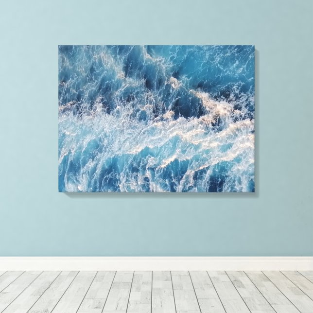 Blue Waves Leinwanddruck (Insitu (Holzboden))