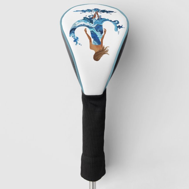 Blue Waves Ocean Girl Golf Headcover (Vorderseite)