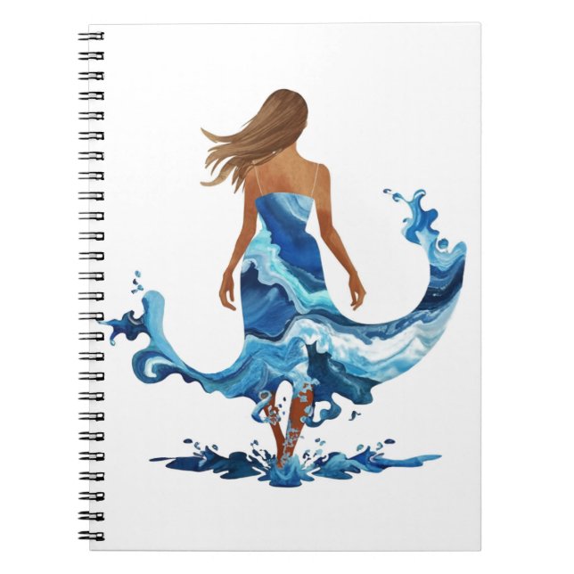 Blue Waves Ocean Girl Notizblock (Vorderseite)