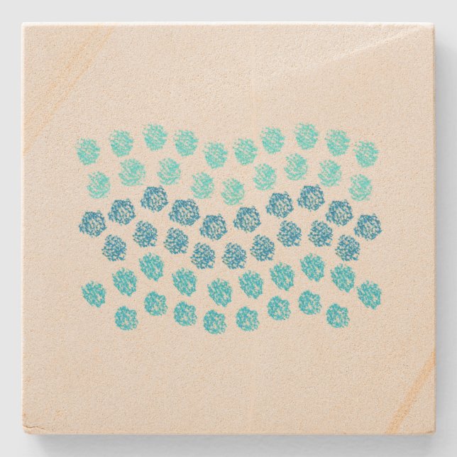 Blue Waves Sandstone Untersetzer (Vorderseite)