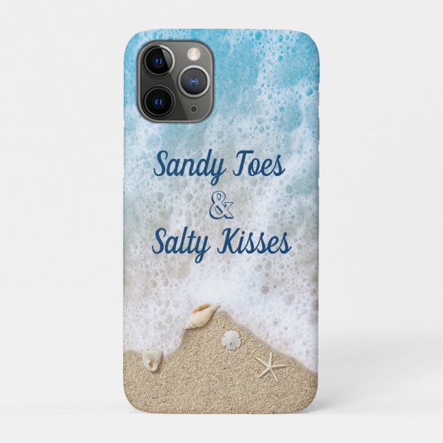 Blue Waves Sandy Toes Salty Kisses Case-Mate iPhone Hülle (Rückseite)