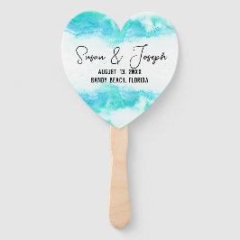 Blue Waves Set of Fans für Hochzeiten am Strand Fächer
