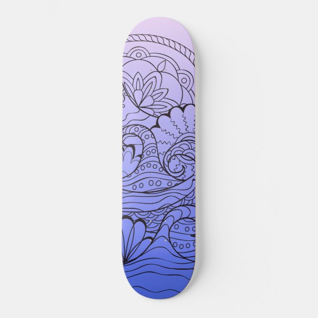 blue waves skateboard (Vorderseite)