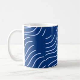 Blue Wavy Lines Gemustert Kaffeetasse