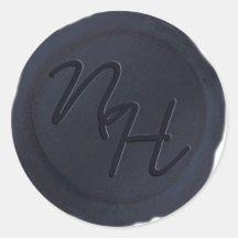 Blue Wax Siegel Initials Envelope Sticker