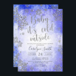 Blue Wcolor Christmas Baby Dusche Einladung<br><div class="desc">Blue Wcolor Christmas Baby Dusche Einladung</div>