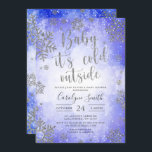Blue Wcolor Christmas Baby Dusche Einladung<br><div class="desc">Blue Wcolor Christmas Baby Dusche Einladung</div>
