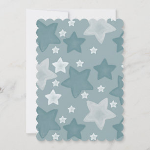 Blue Wcolor Stars Babydusche Einladung