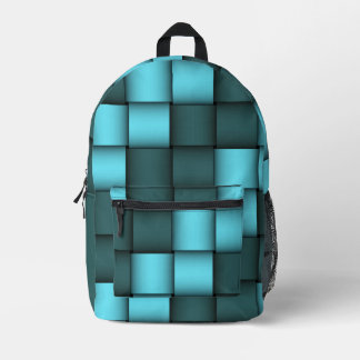Blue Weave Pattern Backpack Bedruckter Rucksack