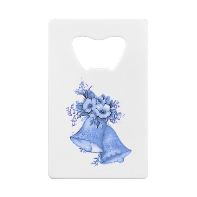 Blue Wedding Bells Kreditkartenflaschenöffner (Rückseite)