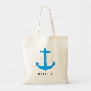 Blue Wedding Bride Nautic Navy Anchor Beach Tragetasche