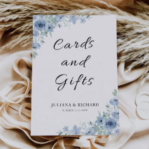 Blue Wedding Cards and Gifts Sign, Einladung