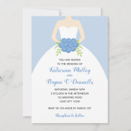 Blue Wedding Einladungen (elegantes Bridal Gown)