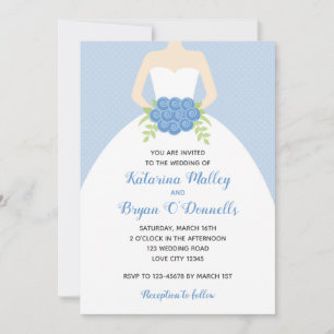 Blue Wedding Einladungen (elegantes Bridal Gown)