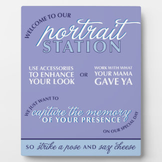 Blue Wedding Foto Booth Sign Fotoplatte