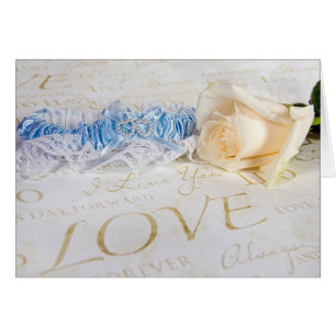 Blue Wedding Garter und Rose