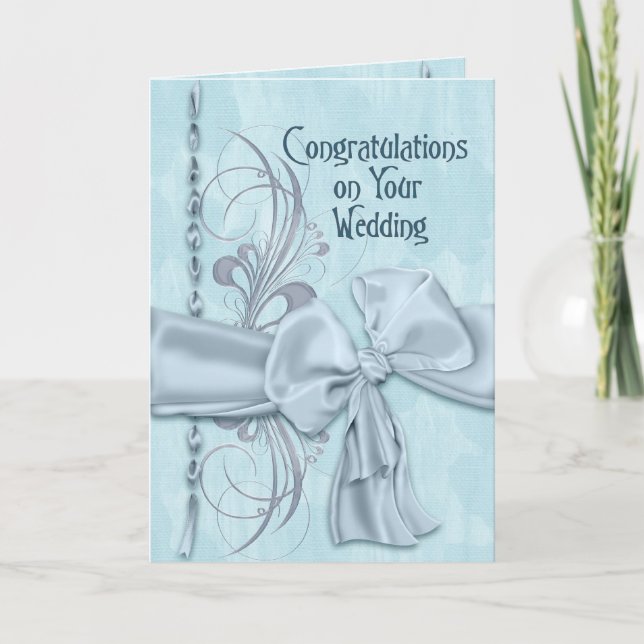 Blue Wedding Karte (Vorderseite)