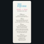 Blue Wedding Menu Cards Menükarte<br><div class="desc">Spezielle Hochzeitsmenüs im Rahmen der Mason Jar Wedding Collection.</div>