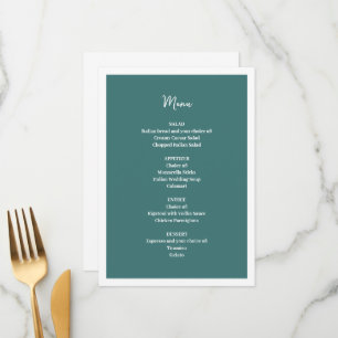Blue Wedding Menu Menükarte