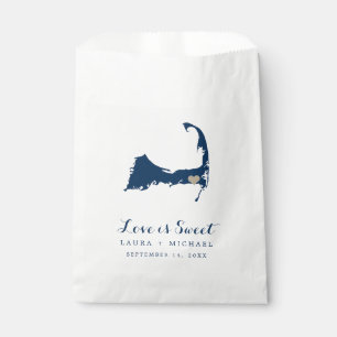 Blue Wedding mit Cape Cod Map Geschenktütchen