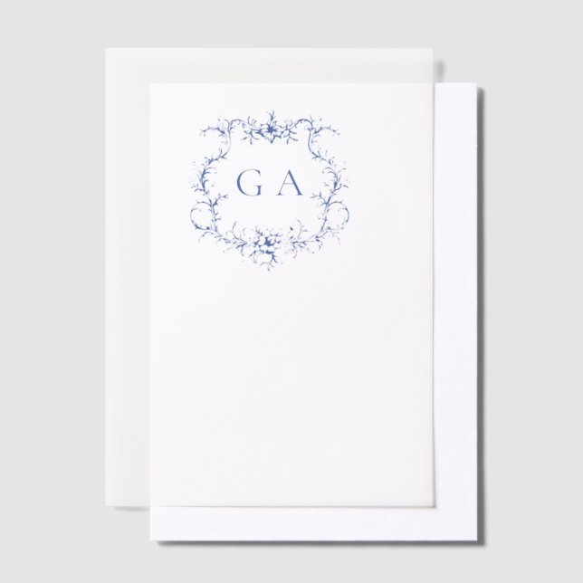 Blue Wedding Monogram Wappen Overlay Wedding (Versetzt)