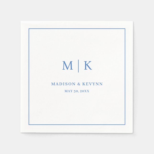 Blue Wedding Napkins Serviette (Vorderseite)