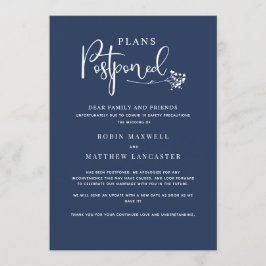 Blue Wedding Postponement Card Einladung