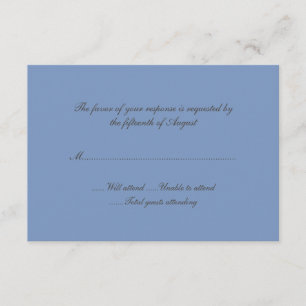 Blue Wedding Response Card RSVP Karte