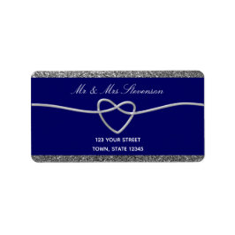 Blue Wedding Return Address Label Adressaufkleber