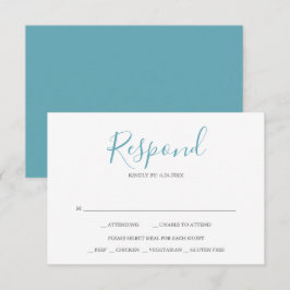 Blue Wedding RSVP Cards Karte