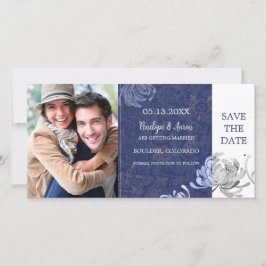 Blue Wedding speichert die Datumskarte Save The Date