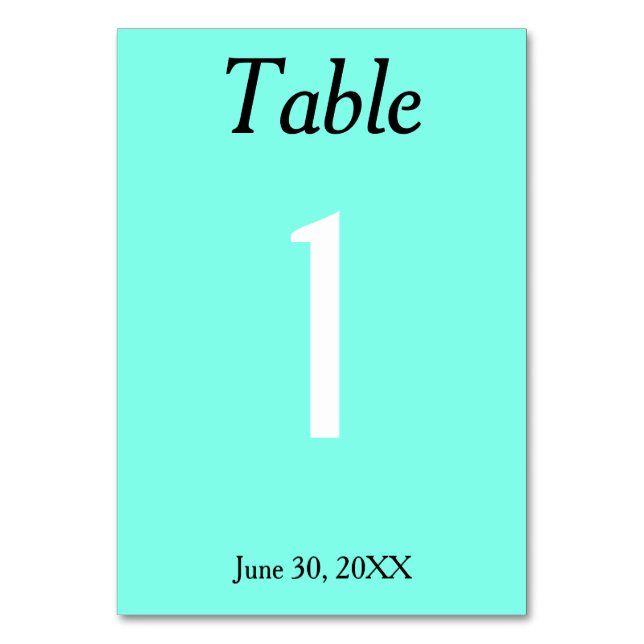 Blue Wedding Tischnummer (Vorderseite)