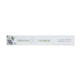 Blue Wedding Wraparound Address Label