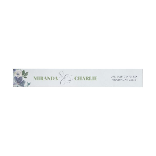 Blue Wedding Wraparound Address Label (Person)