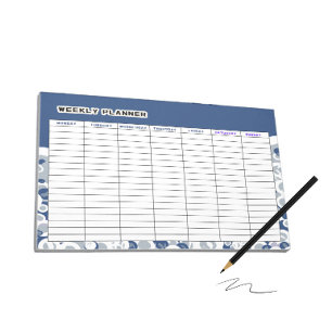 Blue Weekly Planer Notizblock